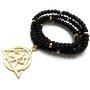 GWOOD Eye Illuminati Gold Color Pendant with 32 Inch Long Bead Necklace