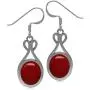 Silvershake 11X9mm Created Oval Shape Red Coral 925 Sterling Silver Casual Dangle Hook Earrings Silvershake 11X9mm Created Oval Shape Red Coral 925 Sterling Silver Casual Dangle Hook Earrings