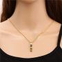 SKQIR Mens Stainless Steel Vertical Cuboid Xanax Pill ID Bar Pendant Necklace Jewelry
