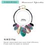 FAMARINE Vintage Tribe Chunky Collar Necklace, Geometry Acrylic Pendant Bib Statment Necklace Multicolor Costume Jewelry for Women