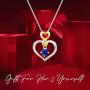 Agvana Birthstone Necklaces for Women Sterling Silver Genuine or Created Gemstone Two-Tone Infinity Love Heart Pendant Necklace Mothers Day Gifts for Mom Anniversary Birthday Gifts for Girls Her