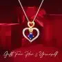 Agvana Birthstone Necklaces for Women Sterling Silver Genuine or Created Gemstone Two-Tone Infinity Love Heart Pendant Necklace Mothers Day Gifts for Mom Anniversary Birthday Gifts for Girls Her