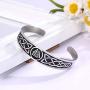VASSAGO Nordic Viking Odin Valknut Symbol Irish Trinity Celtic Knot Cuff Bracelet Stainless Steel Bangle Vintage Amulet Jewelry Gifts for Men Women Teens