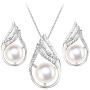 POPUAVA 925 Sterling Silver AAA+ Natural Freshwater Cultured Pearl Necklace Elegance Bridal Jewelry Necklace Earrings Set for Women