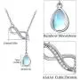 Moonstone Necklace Teardrop Pendant Necklace with Infinity Symbol Sterling Silver Water drop Y-Necklace Jewelry Gifts for Women