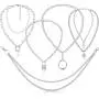5 Pieces Punk Chain Choker Jeans Wallet Chain Lock Pendant Multilayer Necklace