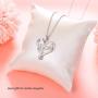 FLYOW 925 Sterling Silver Mummy Necklace I Love You Mom Heart Necklaces 18+2 Inches Adjustable Chain Mothers Day Jewelry