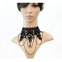 iWenSheng Halloween Costumes Jewelry for Women - Steampunk Black Lace Choker Necklace Gothic Jewelry Accessories, Vampire Choker Necklace Costume for Teen Girls