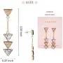 BONALUNA Bohemian Wood And Marble Effect Triangle Drop Statement Earrings