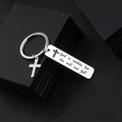 Zuo Bao Christian Necklace Psalm 46:5 God is Within Her She Will Not Fall Necklace Bible Verse Necklace for Strong Woman