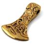 LynnAround Bronze Engraved Viking Celtic Knot Axe Head Thors Hammer Mjolnir Norse Pendant for Necklace Jewelry