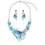 Vintage Statement Necklace and Earrings Set Flower Leaf Pendants Bib Necklaces Fashion Chunky Jewelry for Women Girls