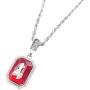 Angel Ruby Necklace Diamond Hiphop Pendant Rope Rocker Jewelry Gift for Men with 24’&28’Chain