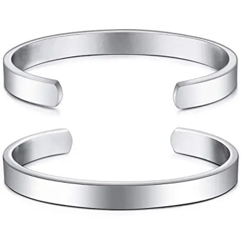 MeMeDIY Personalized Bracelet Engraving Name Identification ID Customized for Men Women Girls Water Resistant Stainless Steel Adjustable Cuff Bangle (8mm Wide, Small and Large Sizes) MeMeDIY Personalized Bracelet Engraving Name Identification ID Customized for Men Women Girls Water Resistant Stainless Steel Adjustable Cuff Bangle (8mm Wide, Small and Large Sizes)