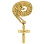 Hollywood Jewelry Cross Faith Pendant Chain Necklace 18k Real Gold Plated Religious Crucifix Cuban Link for Women and Men Thin for Charms Love Diamonds Cut