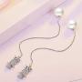 HZJCC Crystal owl dangle earrings for women long chain Artificial pearls earring crystal Animal jewelry valentine gift