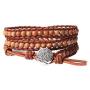 LAVI Handmade Natural Imperial Jasper 3 (Triple) Wrap Healing Leather Woven Beaded Boho Bracelet Adjustable Jewelry for Women Men Collection