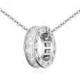 Crystalline Azuria Circle Pendant Necklace with White Zirconia Crystals 18K Silver Rose Gold Plated Necklaces for Women with 18'' Chain