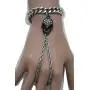 TFJ Women Fashion Jewelry Silver Metal Hand Chain Wrist Bracelet Slave Ring Black Skeleton Bling Skull TFJ Women Fashion Jewelry Silver Metal Hand Chain Wrist Bracelet Slave Ring Black Skeleton Bling Skull