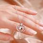 Infinity Necklace for Girlfriend/Wife, Sterling Silver Cute I Love You Heart Pendant 2 Circles Jewelry for Her, Valentines Day, Romantic Anniversary, Birthday Gift Ideas