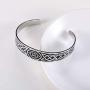LUSSO Celtic Knot Magnetic Therapy Bracelet Stainless Steel Cuff Bangle Vintage Symbol Norse Amulet Health Care Jewelry for Women Men