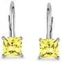 Bridal 1CT Brilliant Princess Cut Solitaire Square AAA CZ Leverback Drop Earrings For Women Sterling Silver More Colors Bridal 1CT Brilliant Princess Cut Solitaire Square AAA CZ Leverback Drop Earrings For Women Sterling Silver More Colors