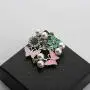CENWA Pearl Crystal Brooch Pin Sorority Graduation Gifts Pink And Green Pin