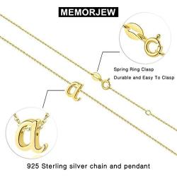 Memorjew 925 Sterling Silver Initial Necklace for Women Girls, Dainty Hypoallergenic Cursive Initial Necklace for Women Girls Jewelry Gifts