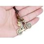 CHUYUN 925 Sterling Silver Bicycle Cycle Necklace Pendant Bike with Round Cubic Zirconia Chain Jewelry