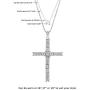 La Joya 1/6-1/2 Carat Total Weight (ctw) Lab Grown Diamond Cross Pendant Necklace Collection - White Rhodium Plated .925 Sterling Silver With Adjustable Chain - GH Color SI Clarity Diamonds
