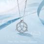 LOOVE Celtic Necklace for Women, Celtic Knot Necklace Sterling Silver Triquetra Pendant Good Luck Jewelry with 18'' Chain, Irish Gifts for Her