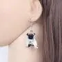 NEWEI Acrylic Fashion Puppy Pug Dog Dangle Earrings Big Long Drop For Women Kid Sweet Animal Jewelry Gift Charm