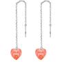 EVER FAITH 925 Sterling Silver Birthday Gift CZ Cute Love Heart Ear Threader Dangle Earrings