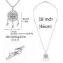 Aniu Butterfly Dream Catcher Necklace for Women, S925 Sterling Silver Feathers Girls Pendant (with Gift Box and 18 Inch Chain) Aniu Butterfly Dream Catcher Necklace for Women, S925 Sterling Silver Feathers Girls Pendant (with Gift Box and 18 Inch Chain)