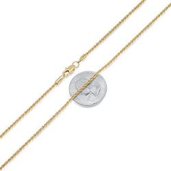 The Bling Factory 2mm 14k Yellow Gold Plated Twisted Rope Chain Necklace