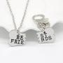 Kebaner Dog Bone Shaped Best Friends Necklace Keychain BFF Jewelry Dog Gift 2pcs/Set - Stainless Steel