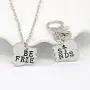 Kebaner Dog Bone Shaped Best Friends Necklace Keychain BFF Jewelry Dog Gift 2pcs/Set - Stainless Steel