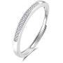 EPIRORA Sterling Silver Rings for Women Girls, 2mm Band Cubic Zirconia Simple Open Adjustable Knuckle Rings Eternity Wedding Engagement Jewelry