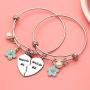 Maxforever Women Girls Weirdo #1 Weirdo #2'' Best Friend Forever Charm Pendant Bracelet Bangle Friendship Gift