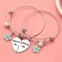 Maxforever Women Girls Weirdo #1 Weirdo #2'' Best Friend Forever Charm Pendant Bracelet Bangle Friendship Gift