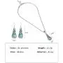 coadipress Ethnic Bohemian Tibetan Alloy Earrings and Necklace Set for Women Girls Vintage Water Teardrop Drop Blue Crystal Oval Turquoise Resin Boho Dangle Gift Jewelry