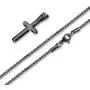 M MOOHAM Cross Necklace for Men - Stainless Steel Silver Gold Black Plain Cross Pendant Necklace Simple Jewelry Gifts, 16-24 Inches Chain