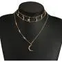 Chargances Bohemia Gold Moon and Stars Necklace for Women Fashion Gold Choker Necklace Delicate Moon Stars Jewelry for Women and Girls Chargances Bohemia Gold Moon and Stars Necklace for Women Fashion Gold Choker Necklace Delicate Moon Stars Jewelry for Women and Girls