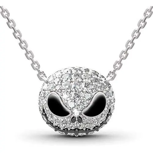 JEULIA Skull Nightmare Necklace for Women 925 Sterling Silver Skull Pendant Necklace Halloween Jewelry Valentine Birthday Gifts for Women Bride Teen Girls JEULIA Skull Nightmare Necklace for Women 925 Sterling Silver Skull Pendant Necklace Halloween Jewelry Valentine Birthday Gifts for Women Bride Teen Girls