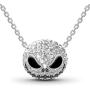 JEULIA Skull Nightmare Necklace for Women 925 Sterling Silver Skull Pendant Necklace Halloween Jewelry Valentine Birthday Gifts for Women Bride Teen Girls