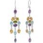 Peridot Amethyst Citrine Blue Topaz Sterling Silver Dangle Earrings