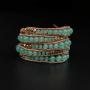 Globi Natural Stone Wrap Bracelet For Women/Men | Adjustable Multilayer Genuine Leather Boho Handmade Beaded Bracelet
