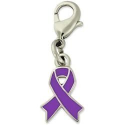 PinMarts Purple Awareness Ribbon Domestic Violence Enamel Charm