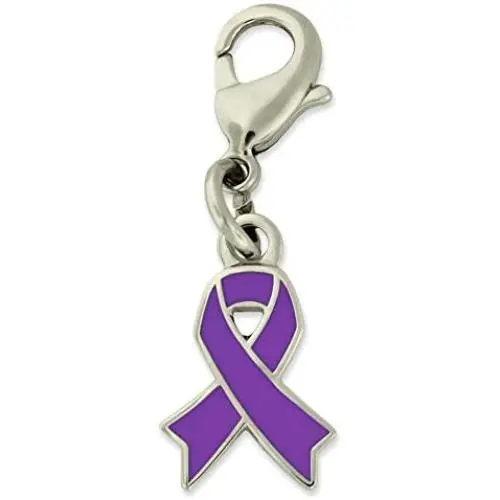PinMarts Purple Awareness Ribbon Domestic Violence Enamel Charm PinMarts Purple Awareness Ribbon Domestic Violence Enamel Charm