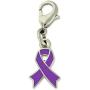 PinMarts Purple Awareness Ribbon Domestic Violence Enamel Charm